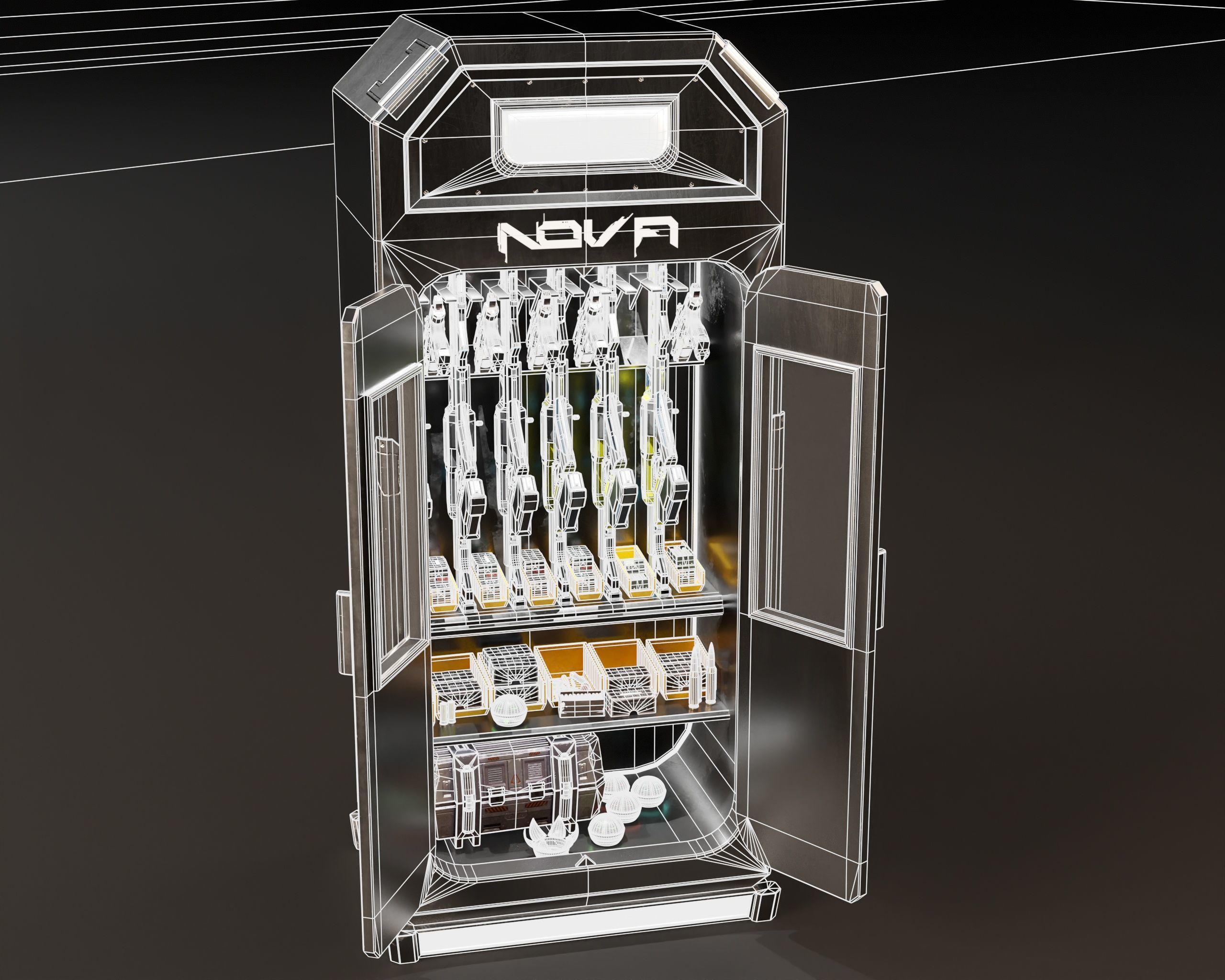 Sci-Fi Guns Locker 3D Model Collection_12