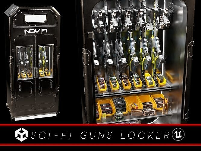 Sci-Fi Guns Locker 3D Model Collection