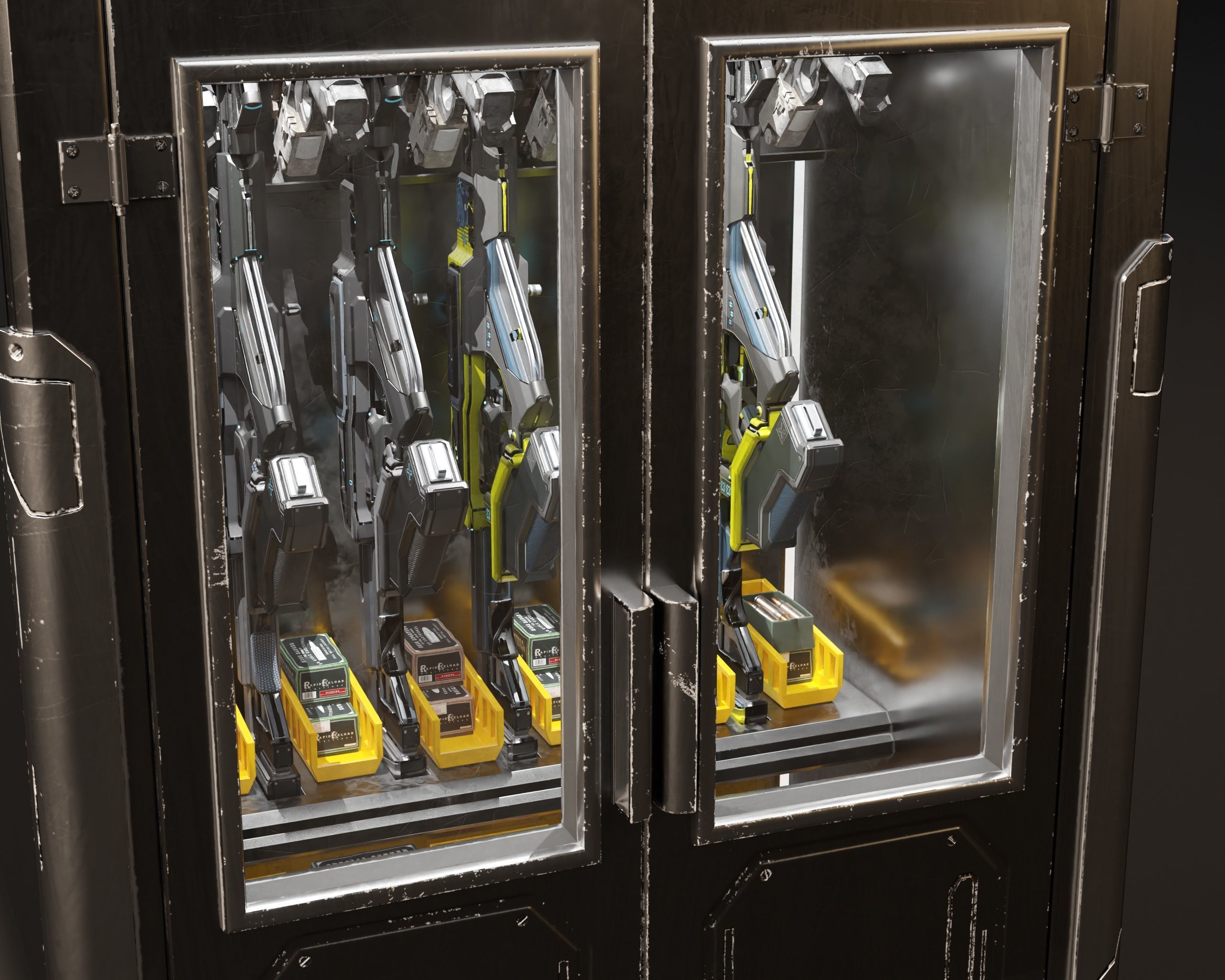Sci-Fi Guns Locker 3D Model Collection_29