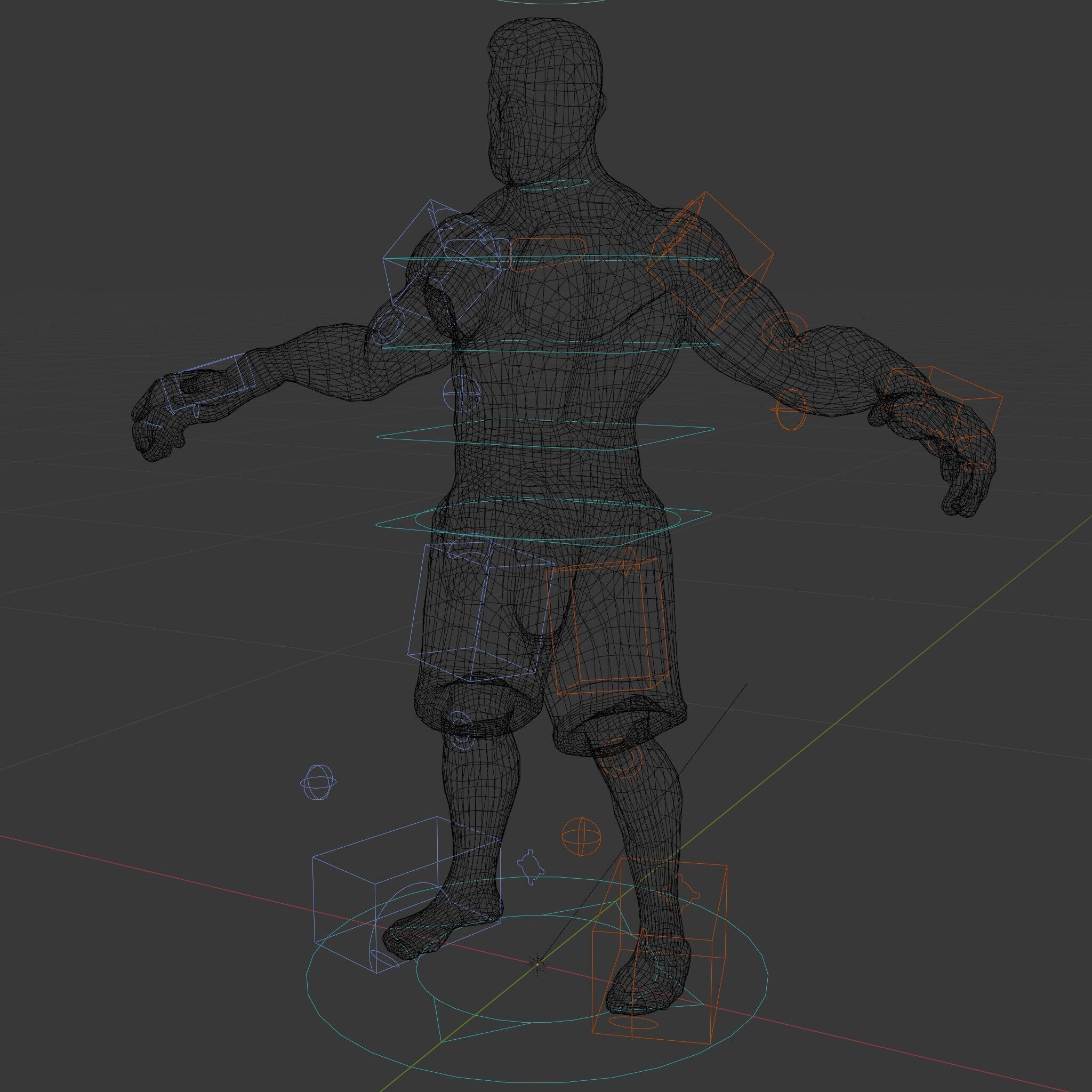 Boxer Warrior Character Rigged and Animated D Model Low-poly 3D model_9