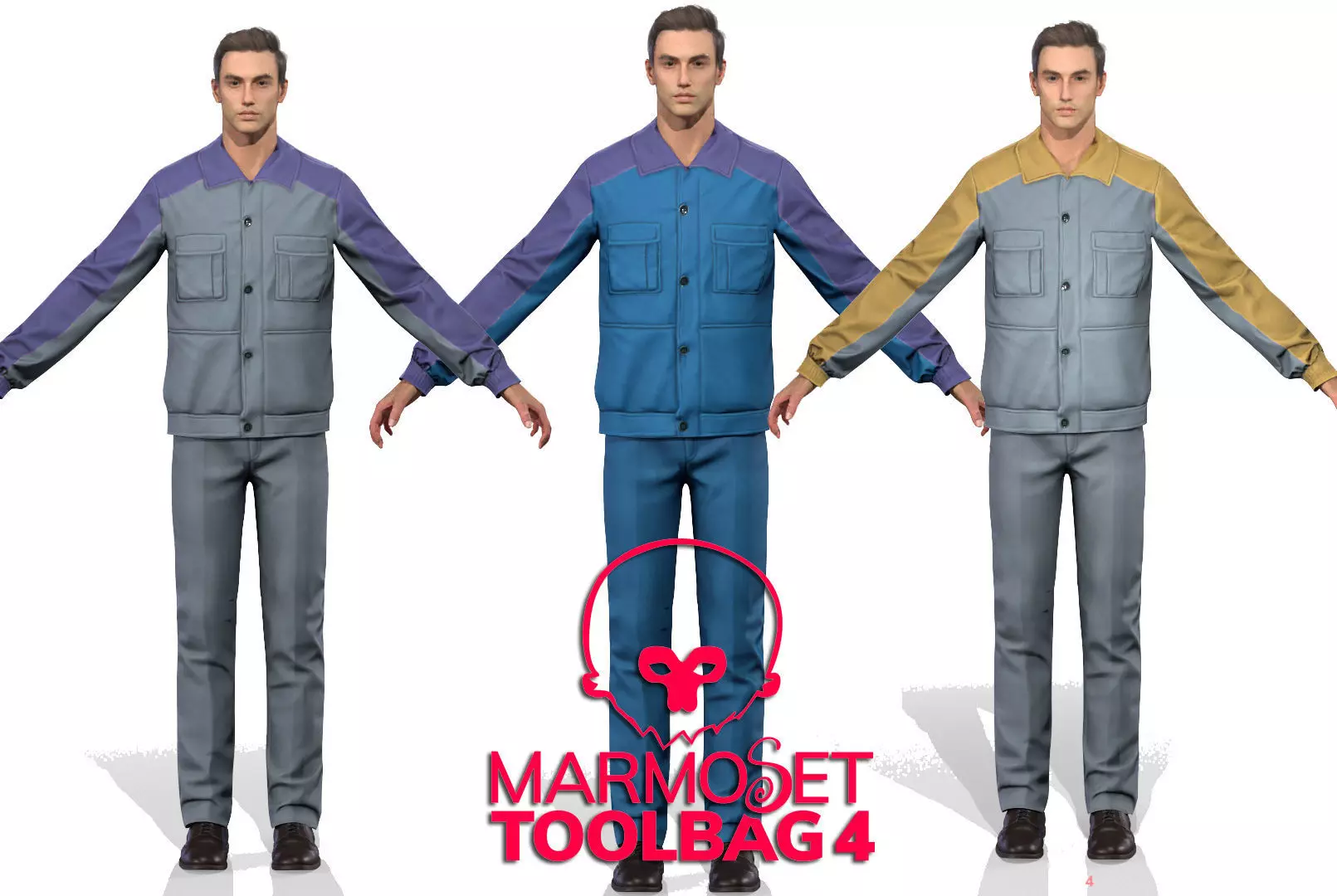 factory Worker man mechanic Character Low-poly 3D model Low-poly 3D model