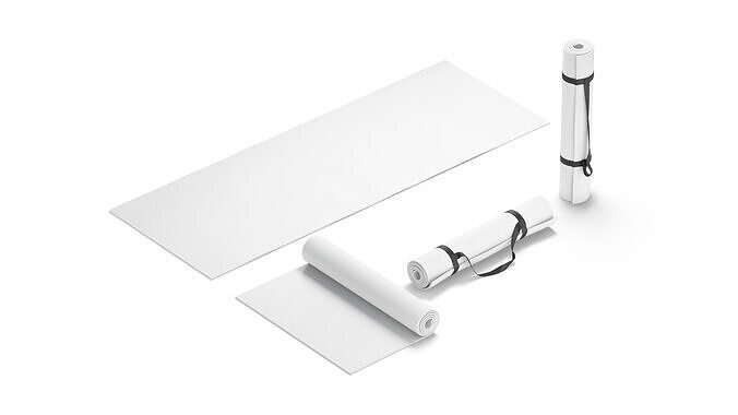 Unfolded and Rolled 4 Types Yoga Mat - for tourism sports 3D model