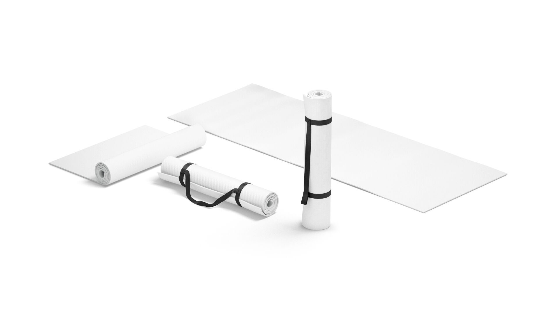 Unfolded and Rolled 4 Types Yoga Mat - for tourism sports 3D model_2