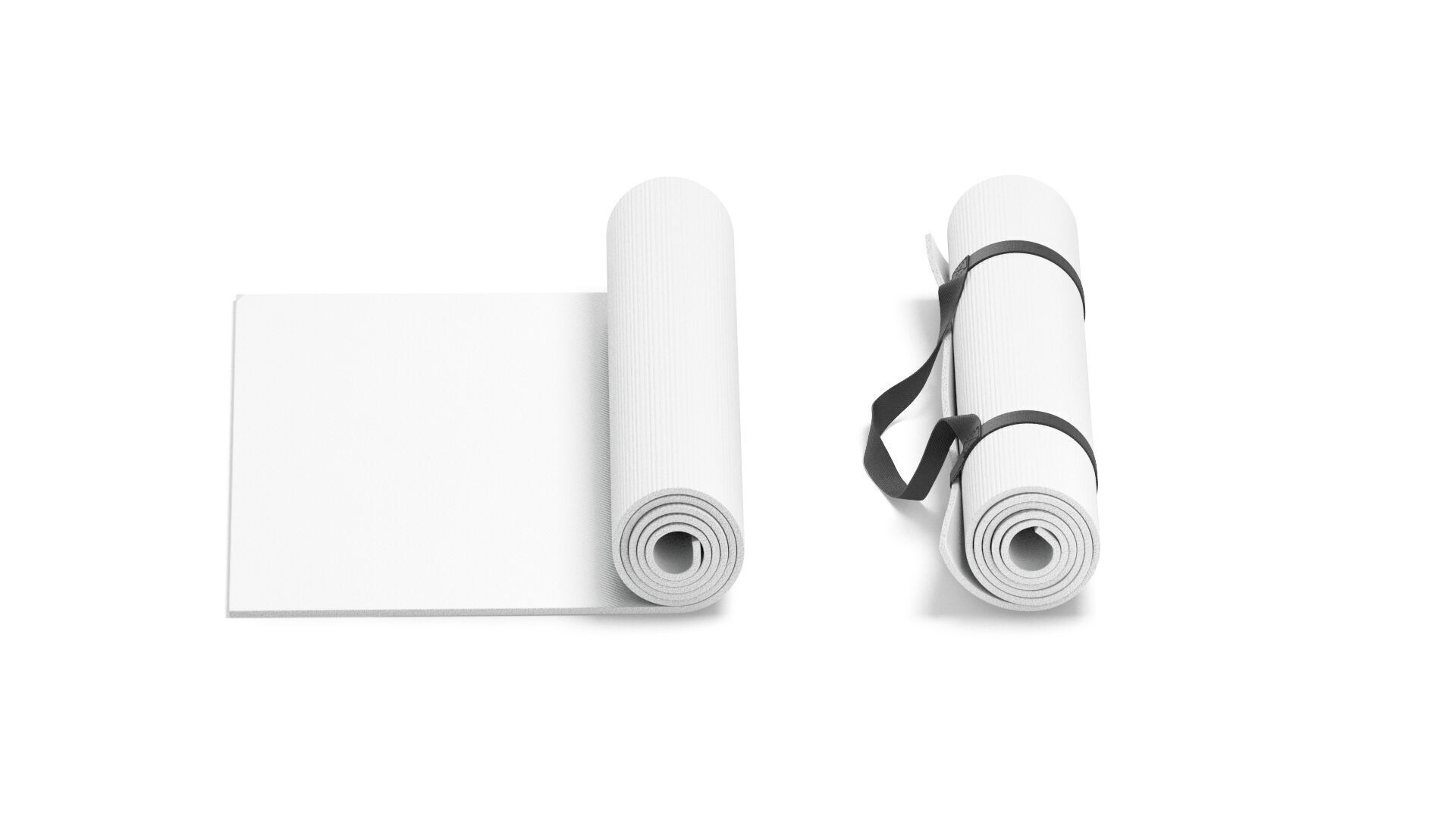 Unfolded and Rolled 4 Types Yoga Mat - for tourism sports 3D model_3