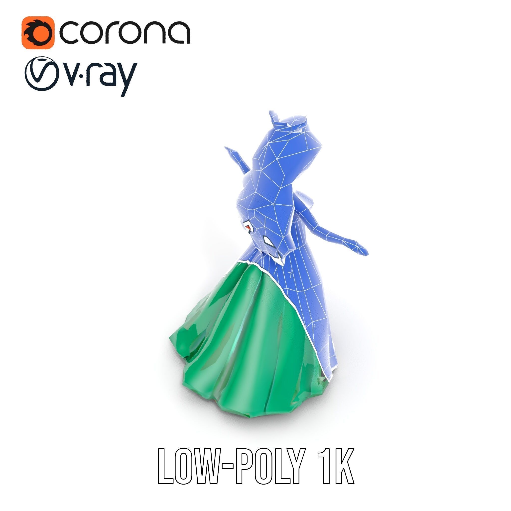 Elegant RedHaired Princess Character  Rigged and Animated Low-poly 3D model_23