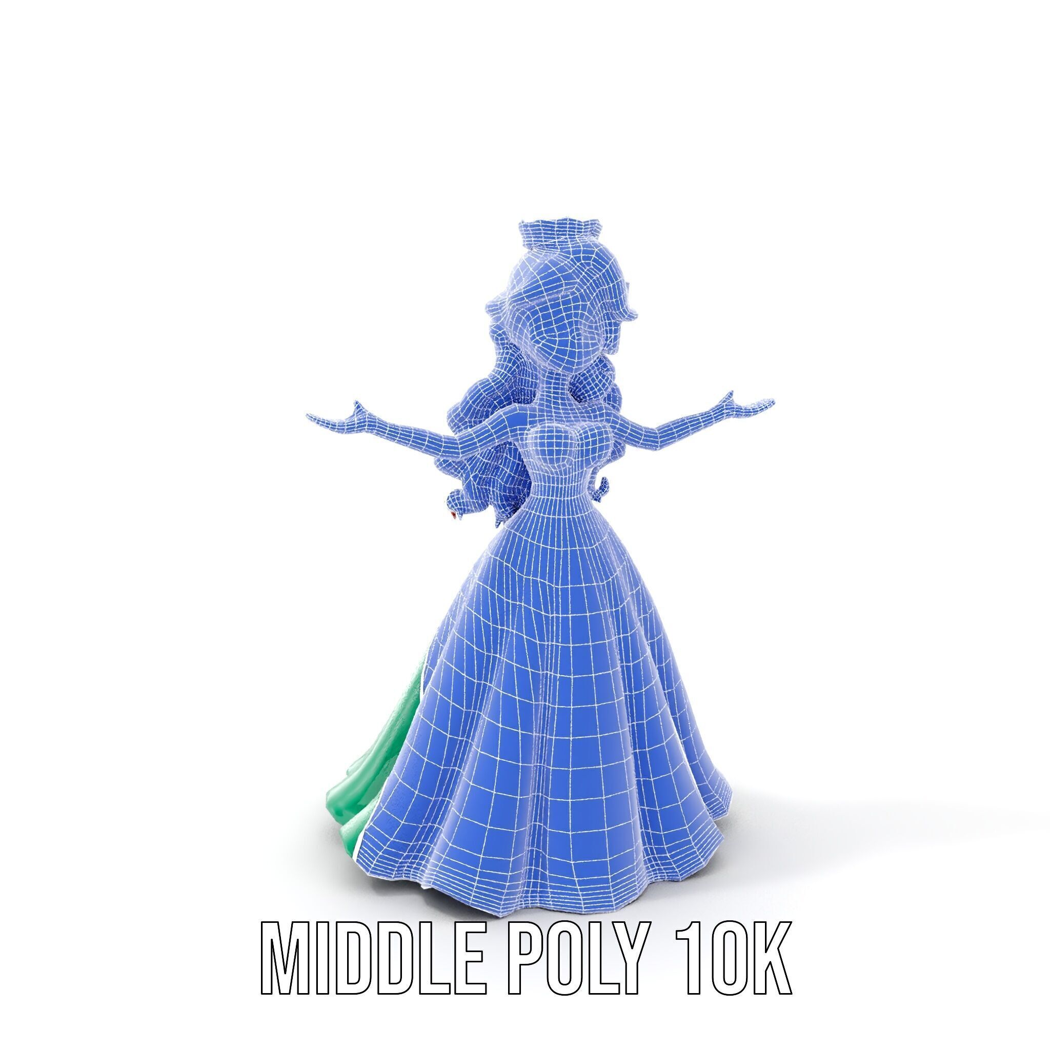 Elegant RedHaired Princess Character  Rigged and Animated Low-poly 3D model_19