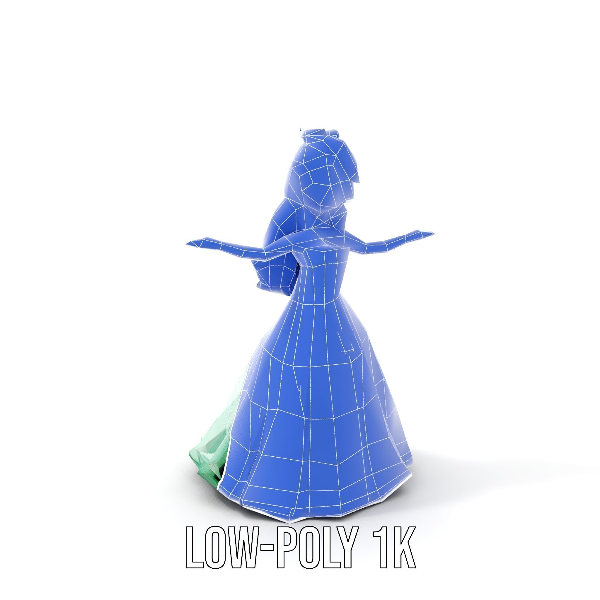 Elegant RedHaired Princess Character  Rigged and Animated Low-poly 3D model_18