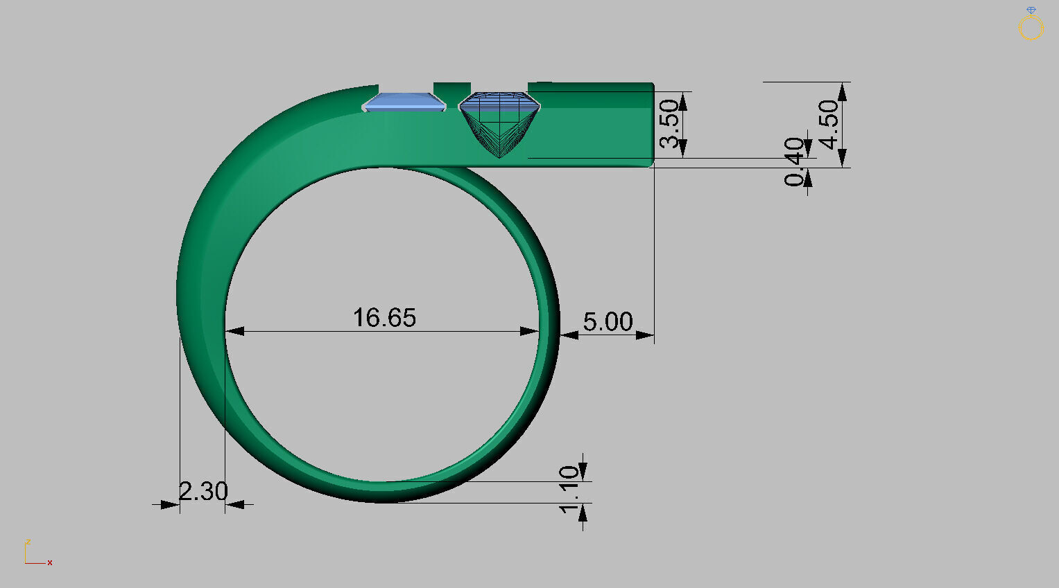 Carre Ring 3D print model_10