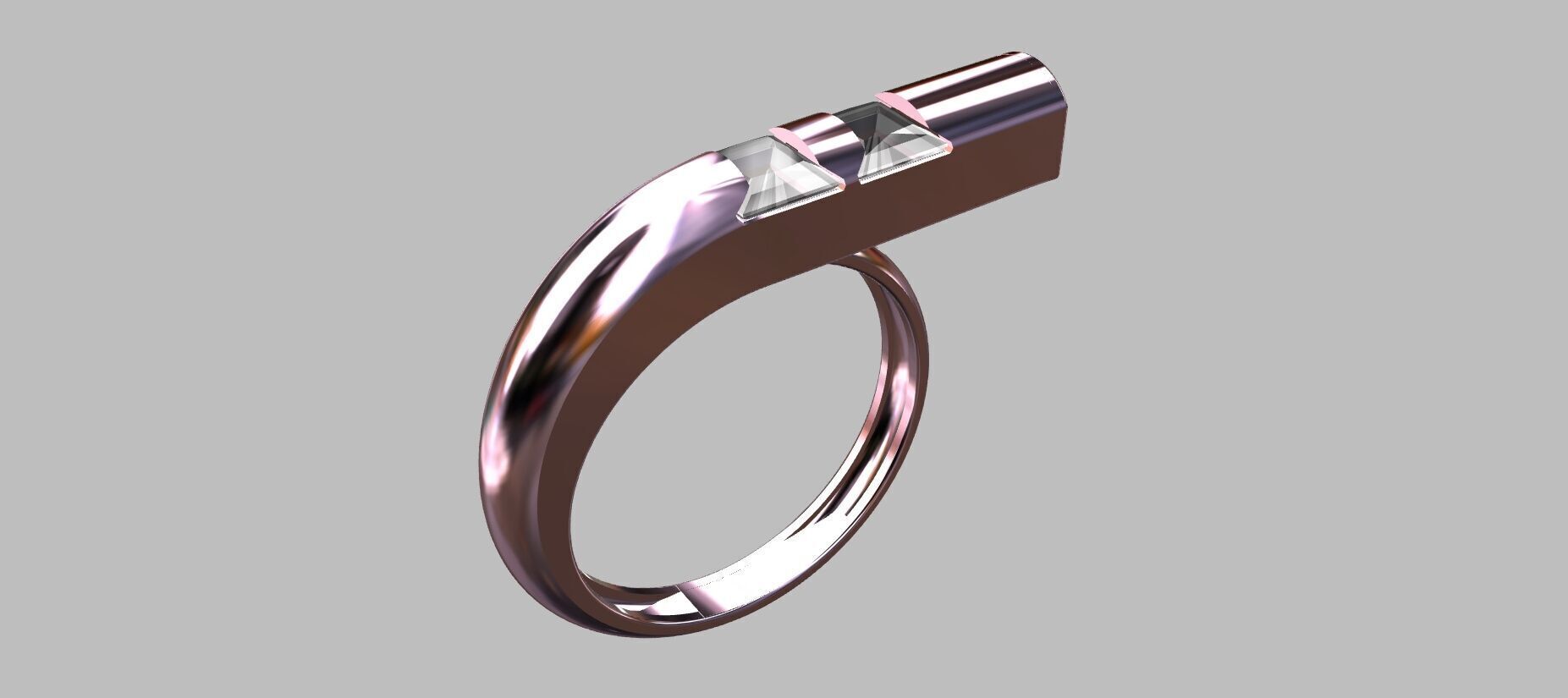Carre Ring 3D print model_7