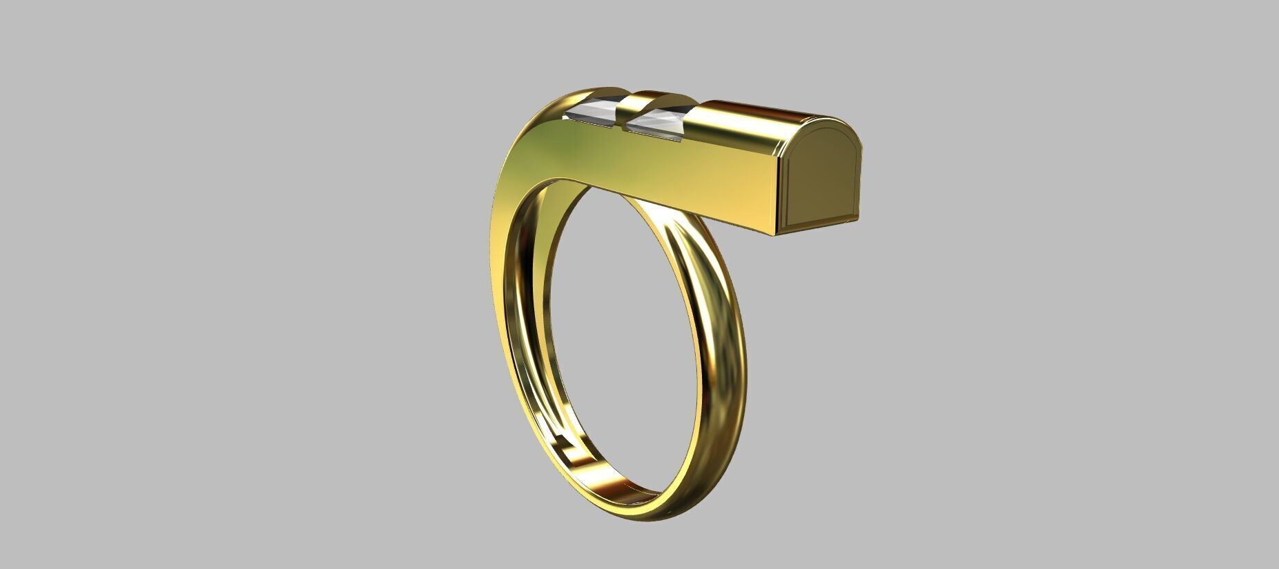 Carre Ring 3D print model_3