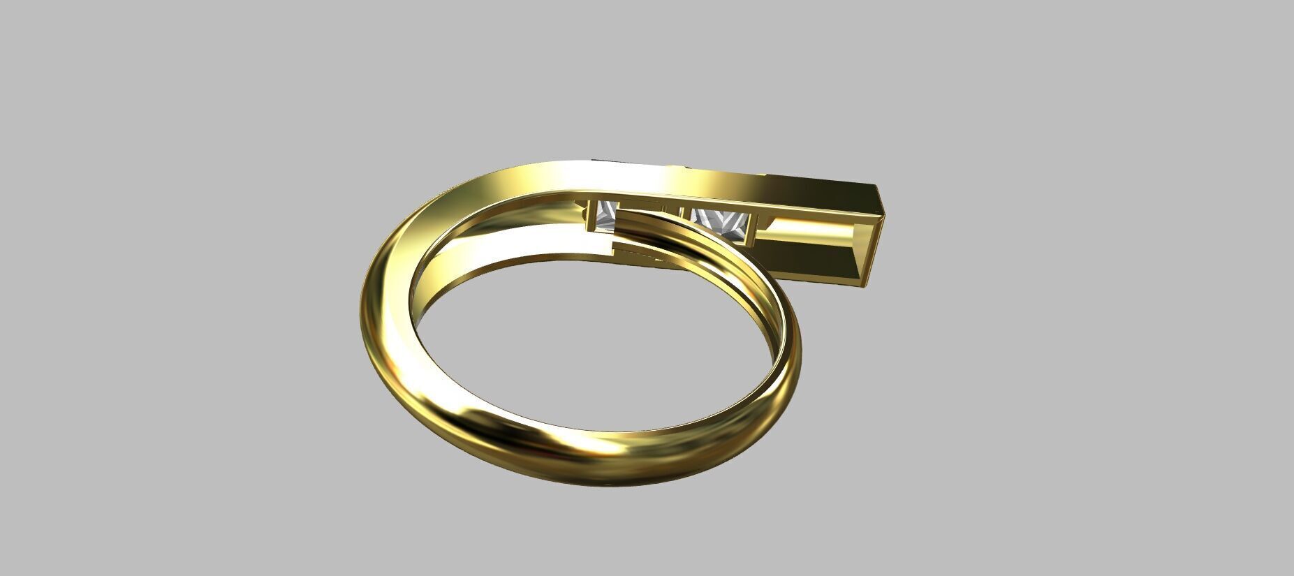 Carre Ring 3D print model_2