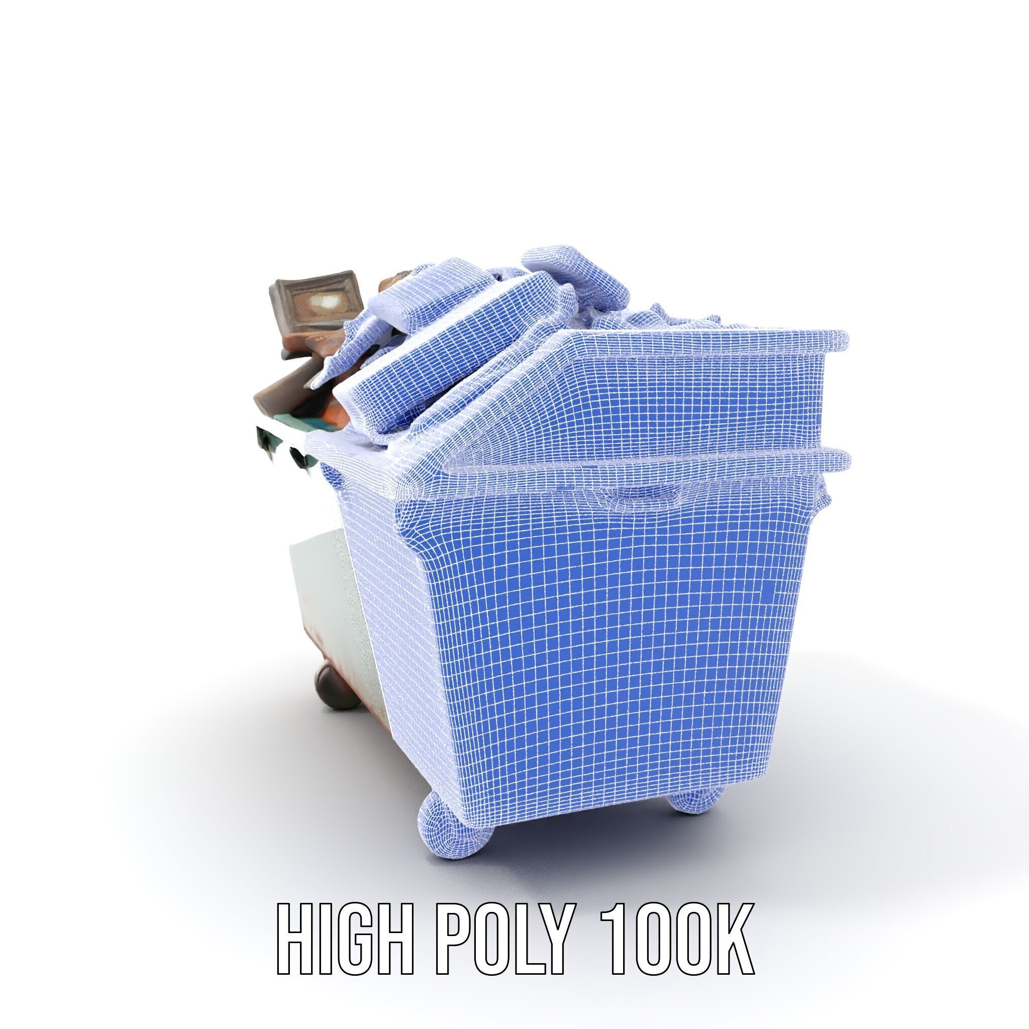 Industrial Dumpster with Debris Model Pack Low-poly 3D model_4