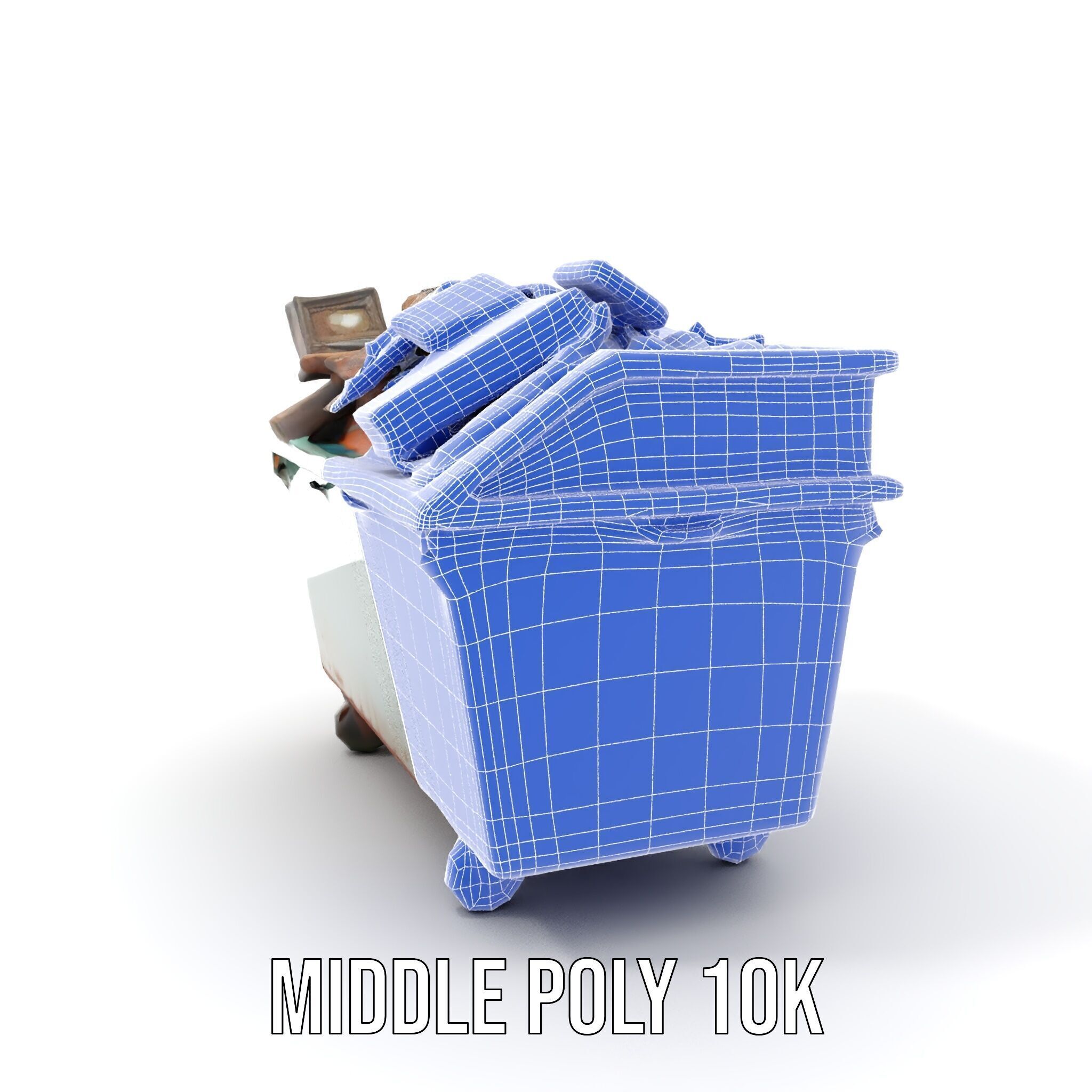 Industrial Dumpster with Debris Model Pack Low-poly 3D model_17