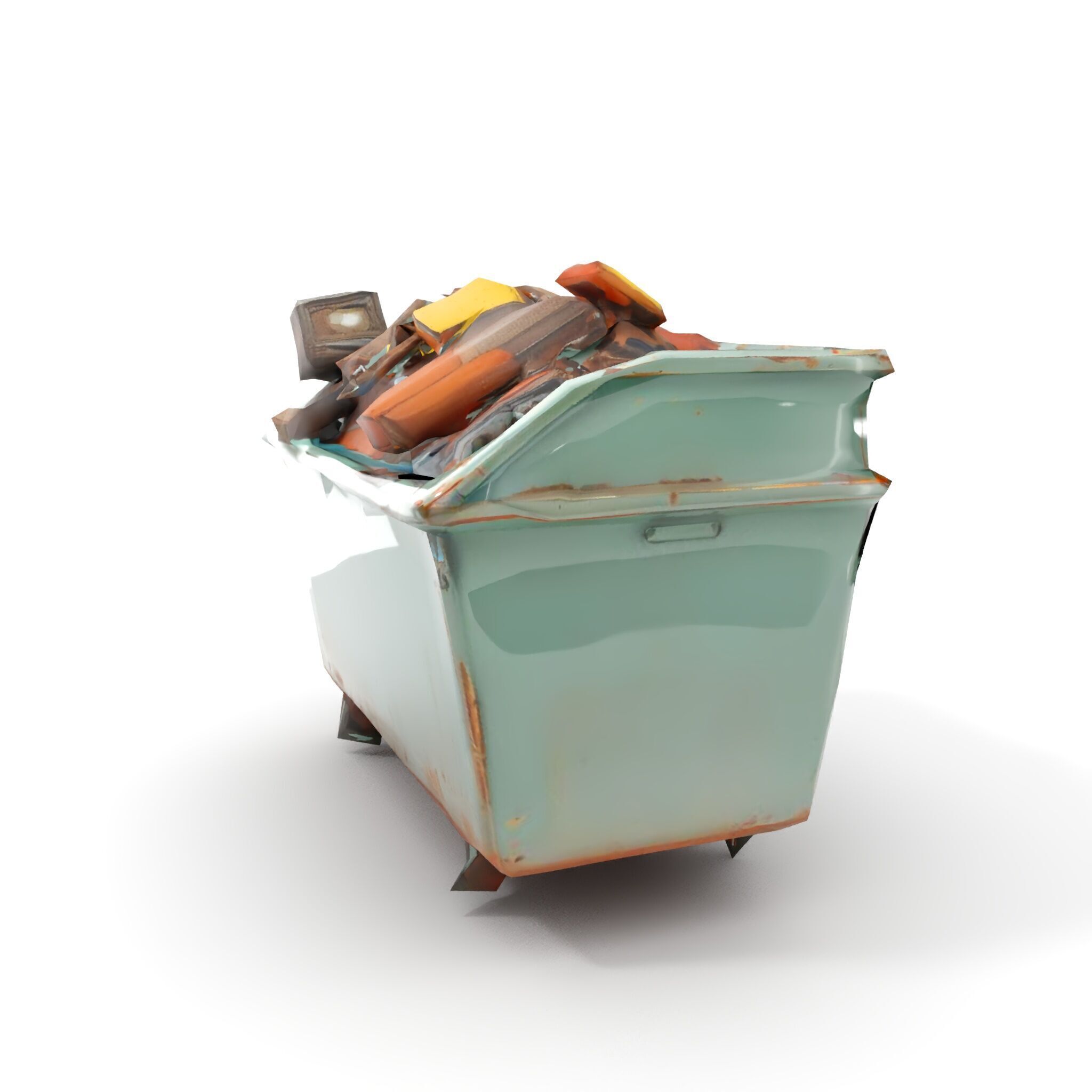 Industrial Dumpster with Debris Model Pack Low-poly 3D model_10