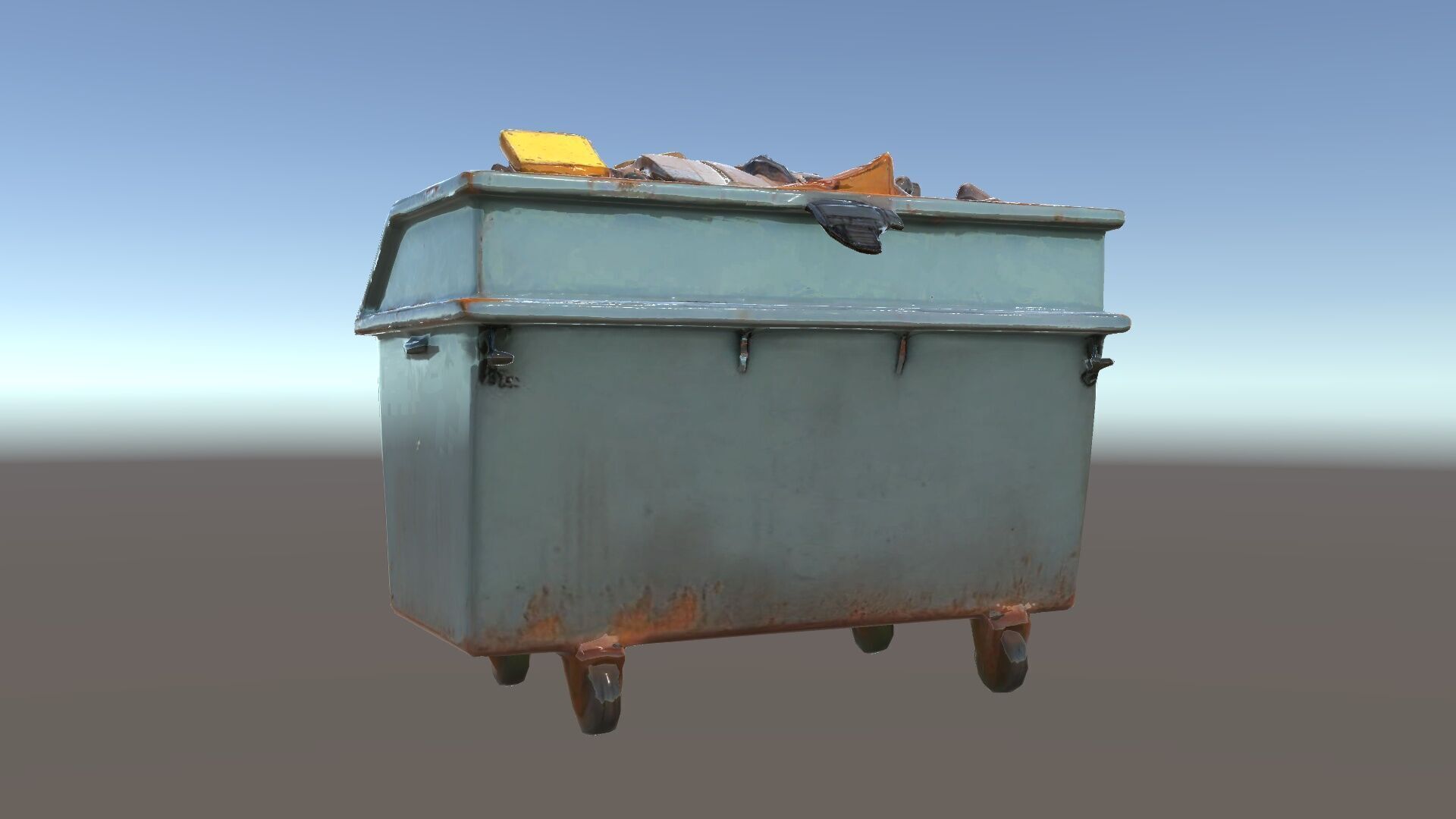 Industrial Dumpster with Debris Model Pack Low-poly 3D model_33