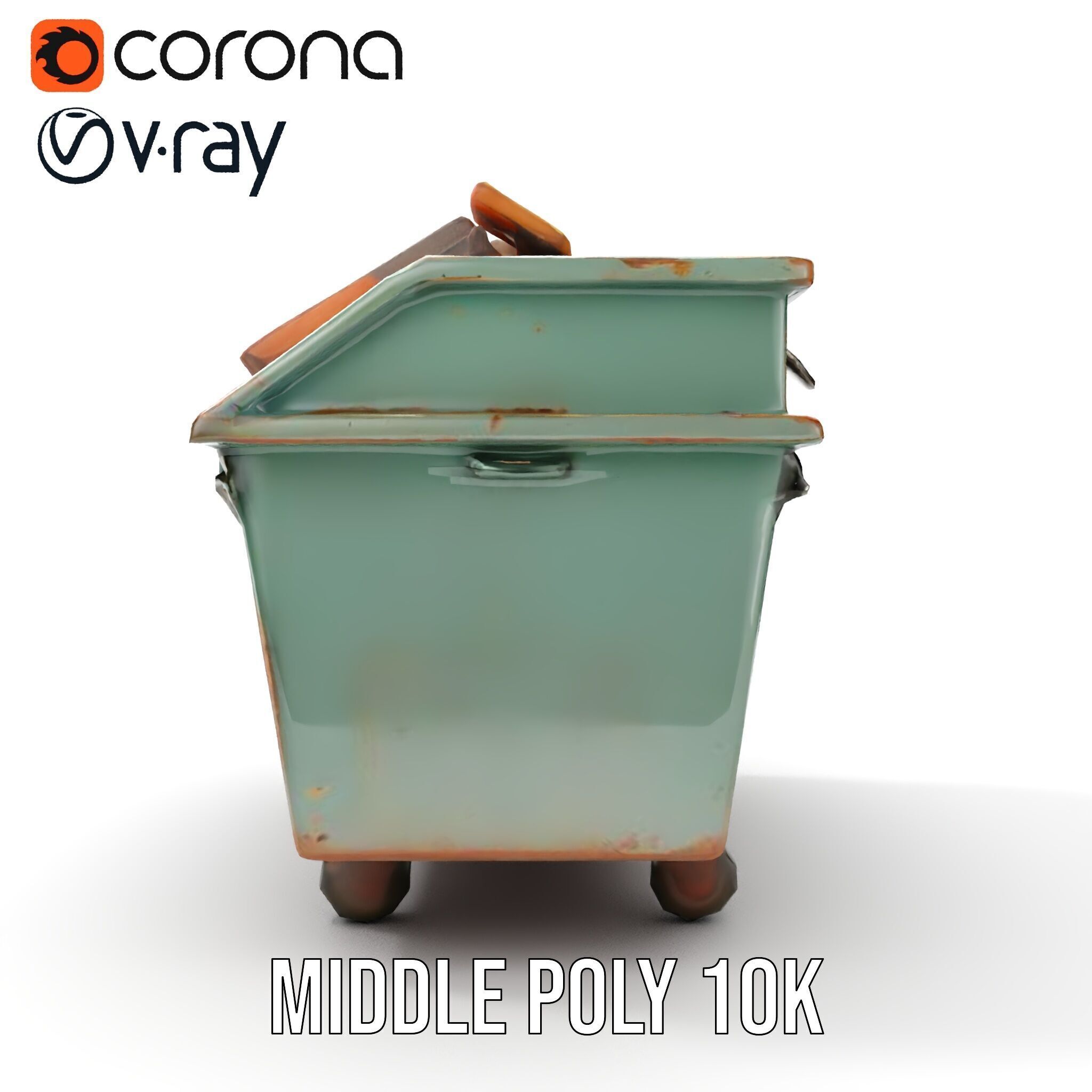 Industrial Dumpster with Debris Model Pack Low-poly 3D model_6