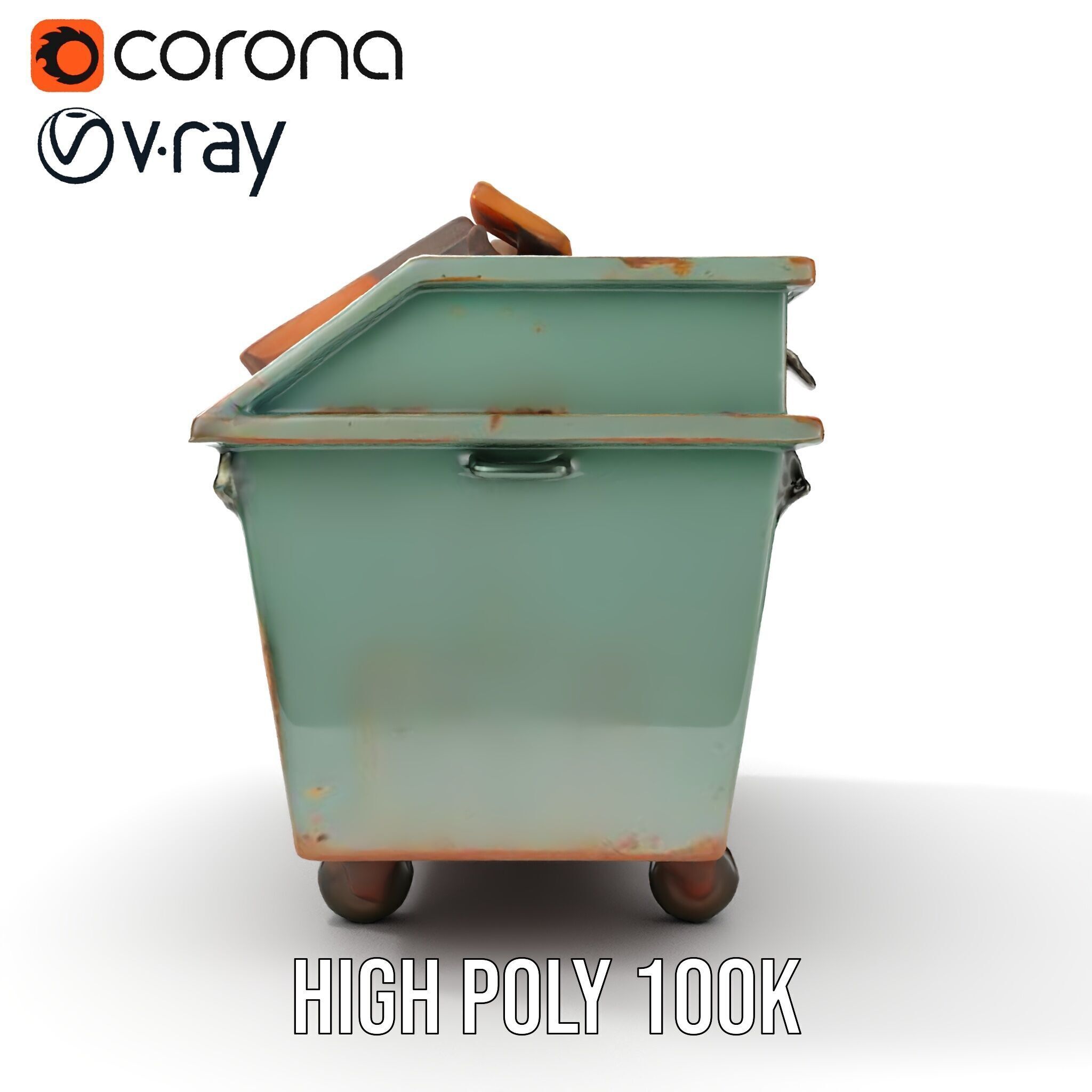 Industrial Dumpster with Debris Model Pack Low-poly 3D model_26