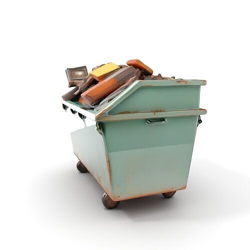 Industrial Dumpster with Debris Model Pack Low-poly 3D model