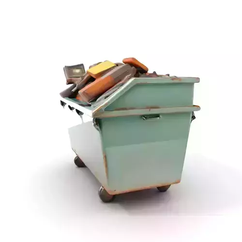 Industrial Dumpster with Debris Model Pack Low-poly 3D model