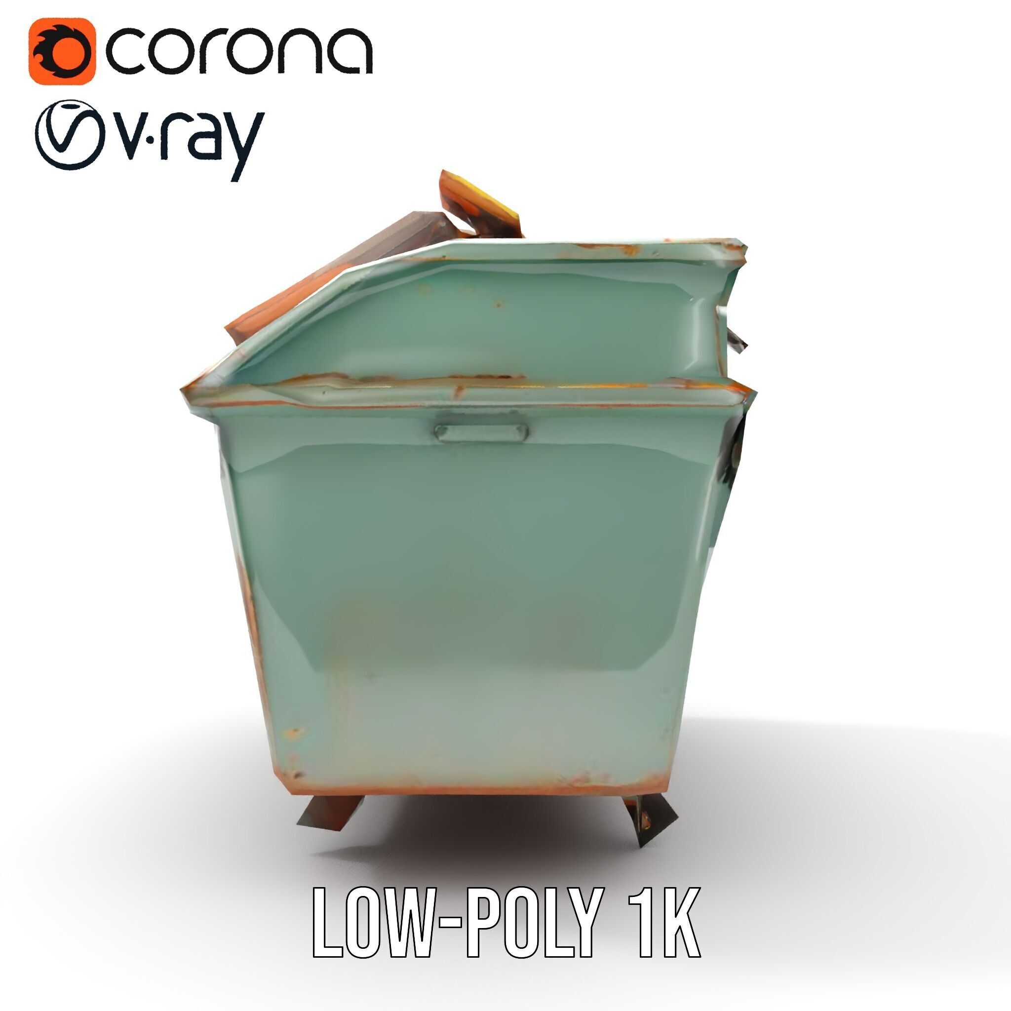 Industrial Dumpster with Debris Model Pack Low-poly 3D model_13