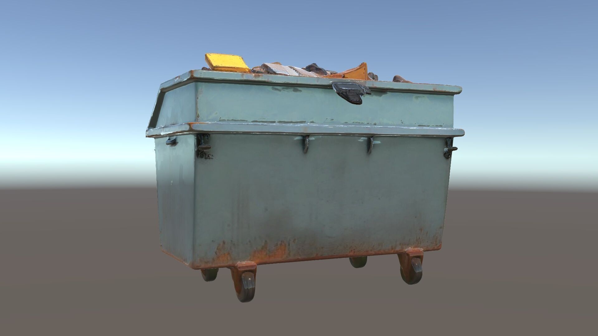Industrial Dumpster with Debris Model Pack Low-poly 3D model_5