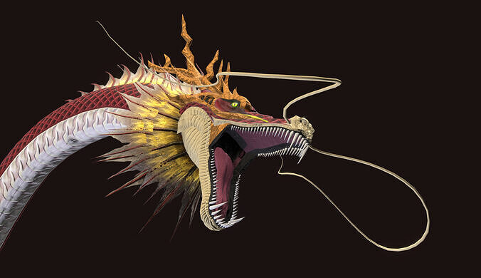 Animated Realistic Lowpoly Chinese Dragon Low-poly 3D model