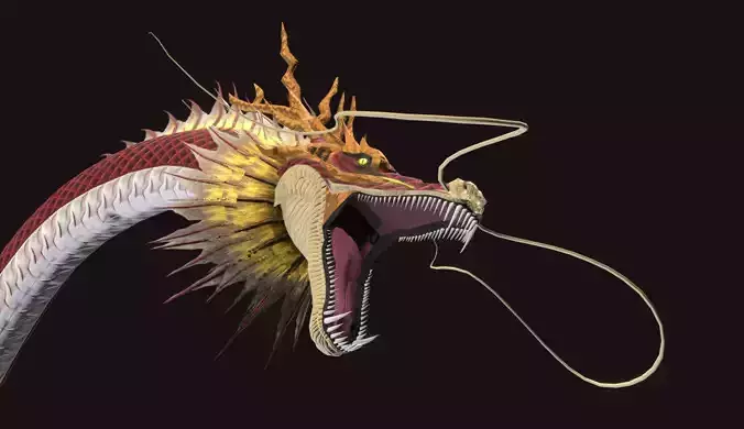 Animated Realistic Lowpoly Chinese Dragon