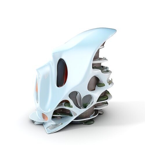 Futuristic Architectural Model Pack Low-poly 3D model