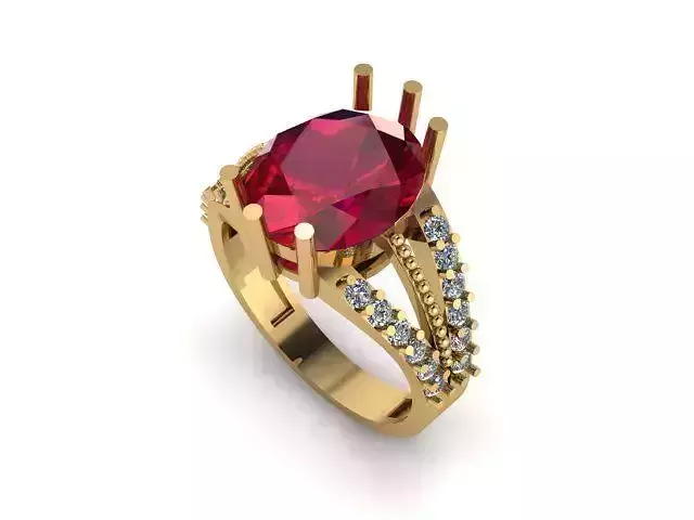 Diamonds And Ruby Gemstone