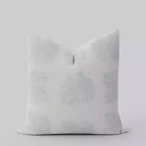 Coral Embroidered Pillow Cover Chambray