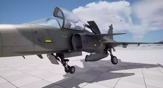 Rigged JAS-39 Gripen Fighter 3D model