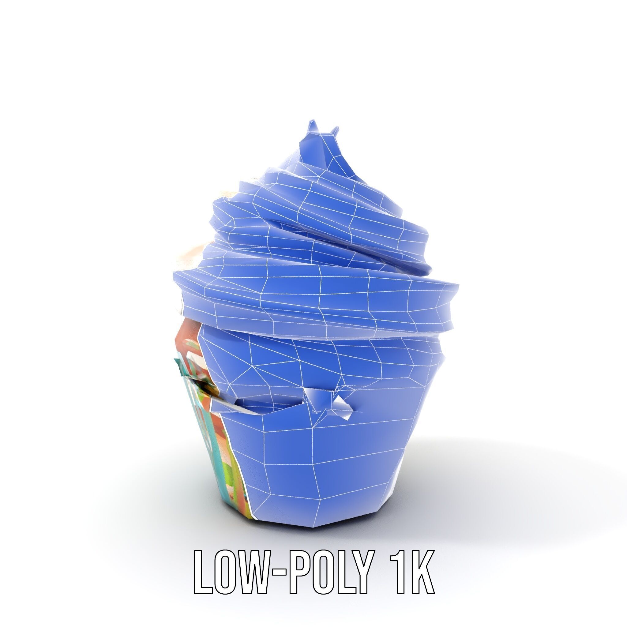 Colorful Cupcake with Star Topper Model Pack Low-poly 3D model_20