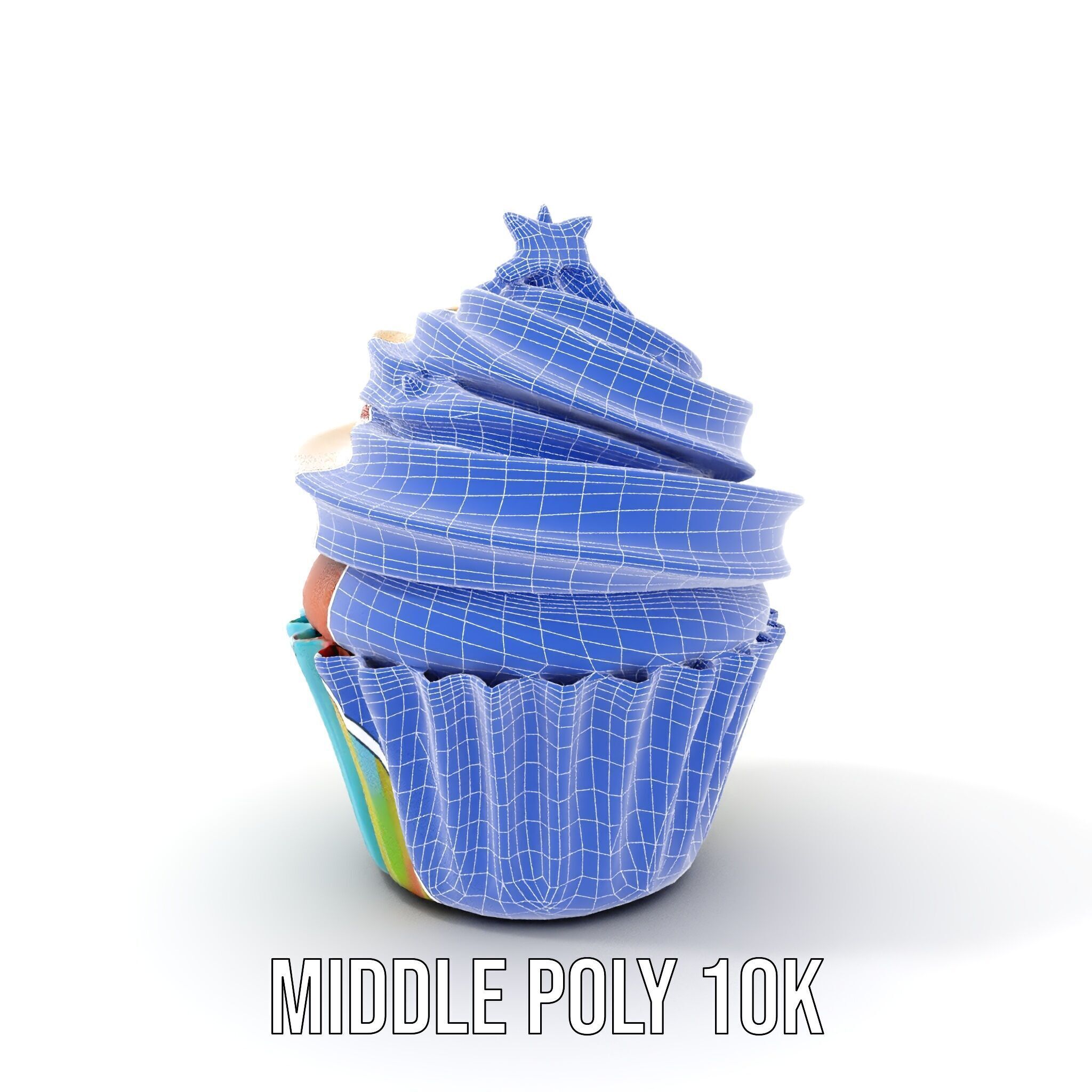 Colorful Cupcake with Star Topper Model Pack Low-poly 3D model_22