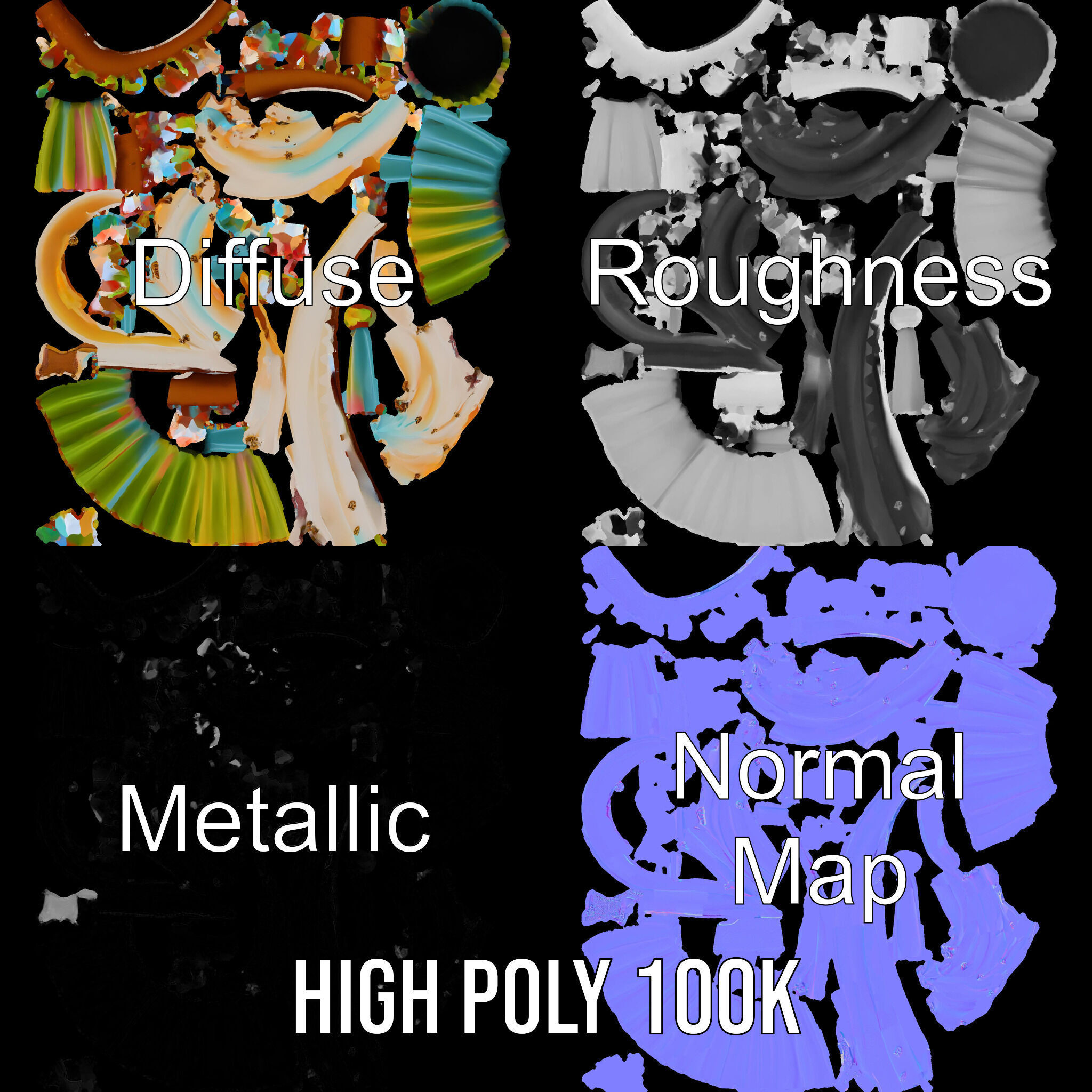 Colorful Cupcake with Star Topper Model Pack Low-poly 3D model_3