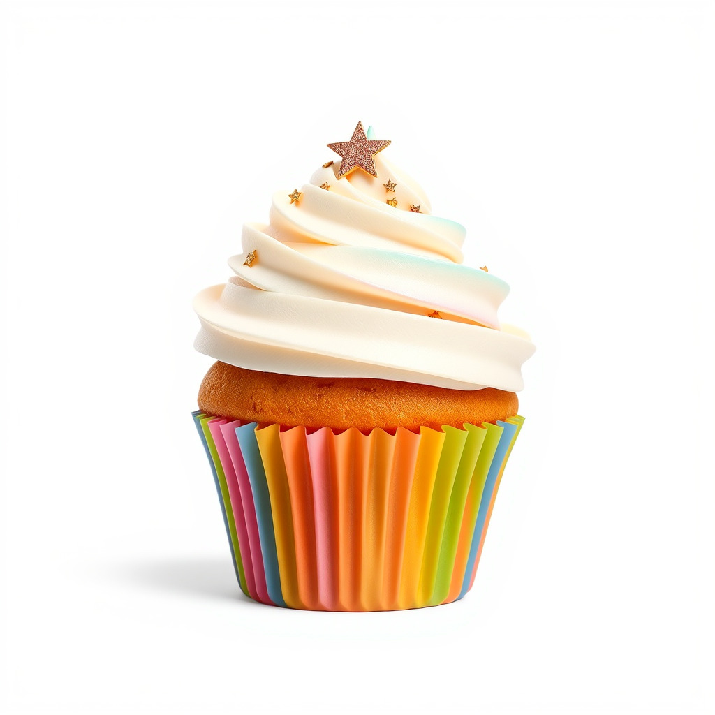 Colorful Cupcake with Star Topper Model Pack Low-poly 3D model_2