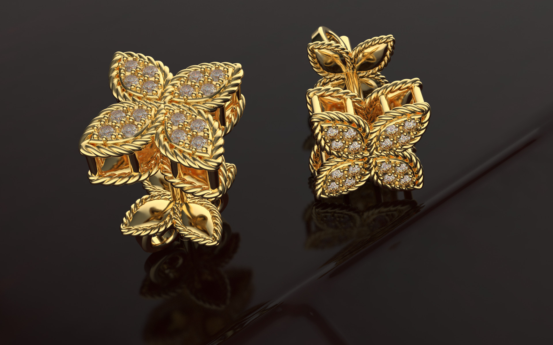 Roberto Coin Earrings 3D print model_1