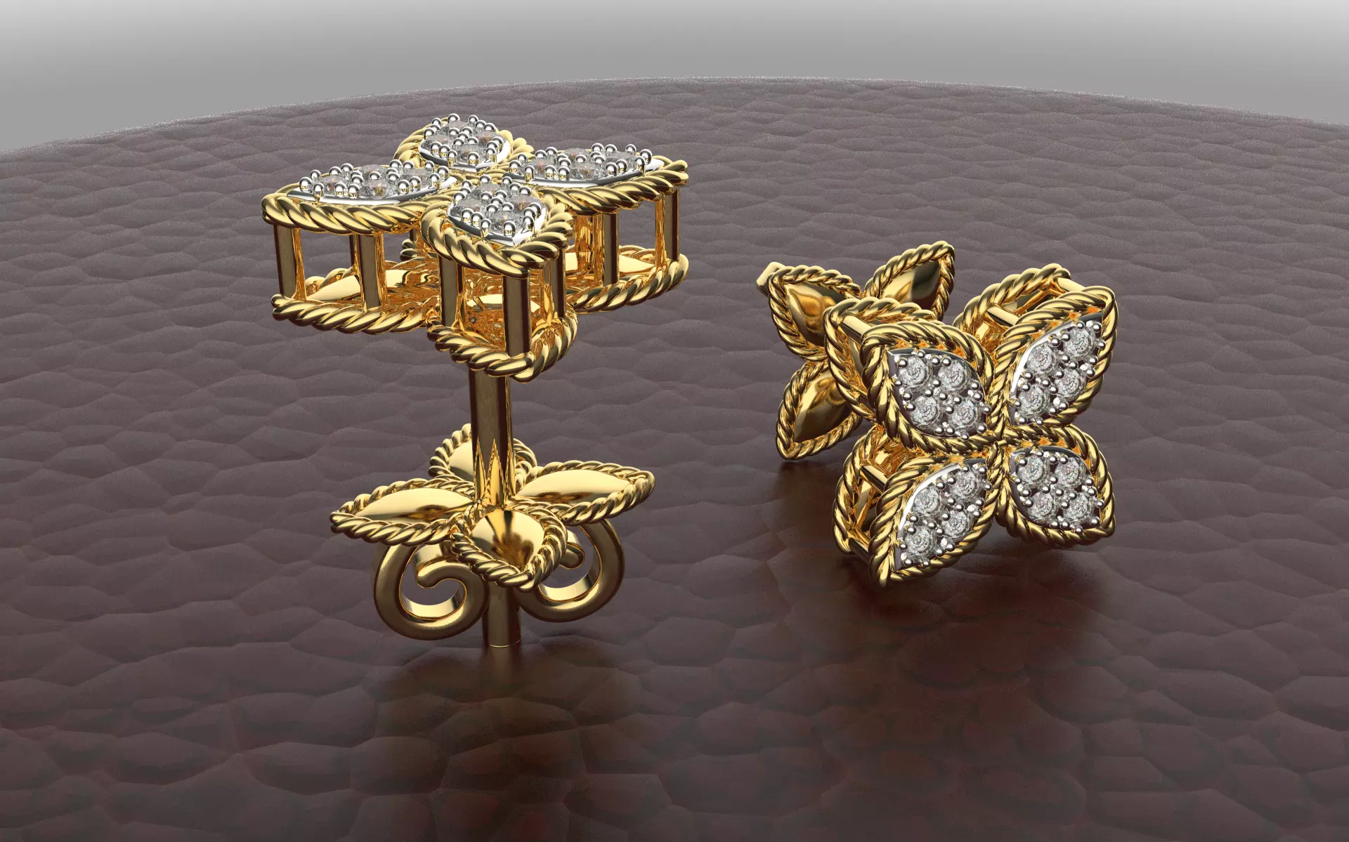 Roberto Coin Earrings 3D print model_0