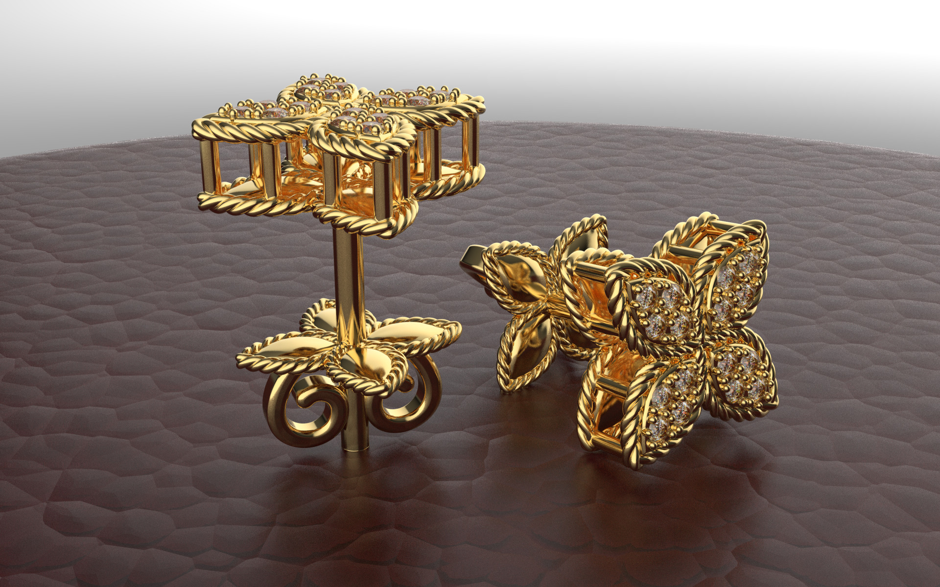 Roberto Coin Earrings 3D print model_2