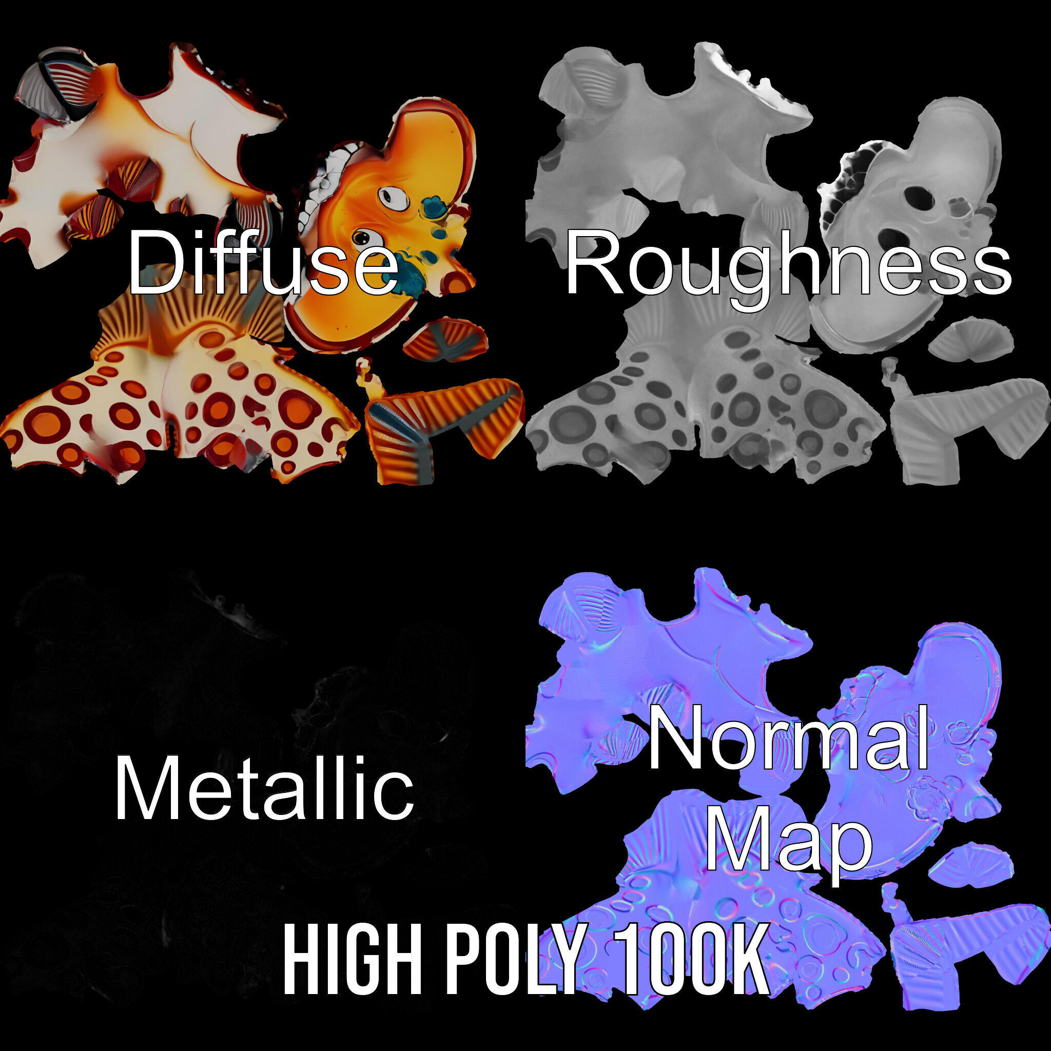 Cartoon Fish D Model Pack Low-poly 3D model_3