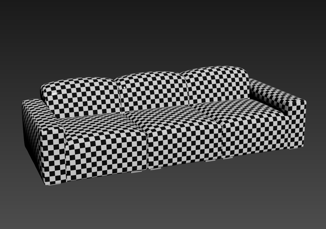 Morgan Modular Three Seater Low-poly 3D model_11