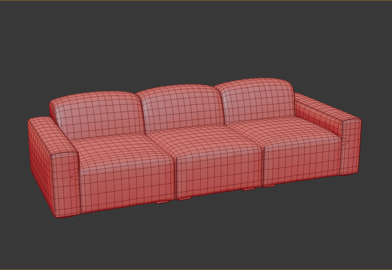 Morgan Modular Three Seater Low-poly 3D model_8