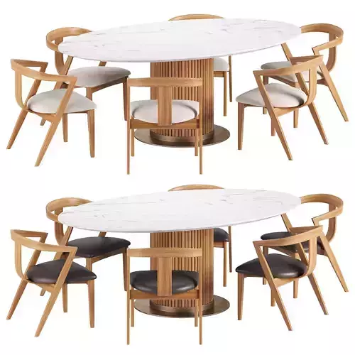Edwin Dining Chair and Murcell Oval Table