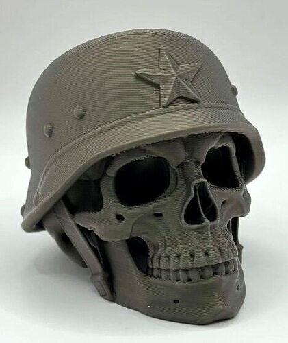 Retro Soldier Skull 3D print model