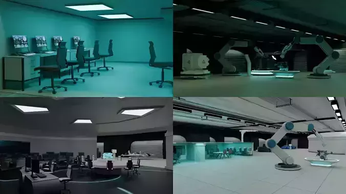  Futuristic Engineering Lab 3D Model