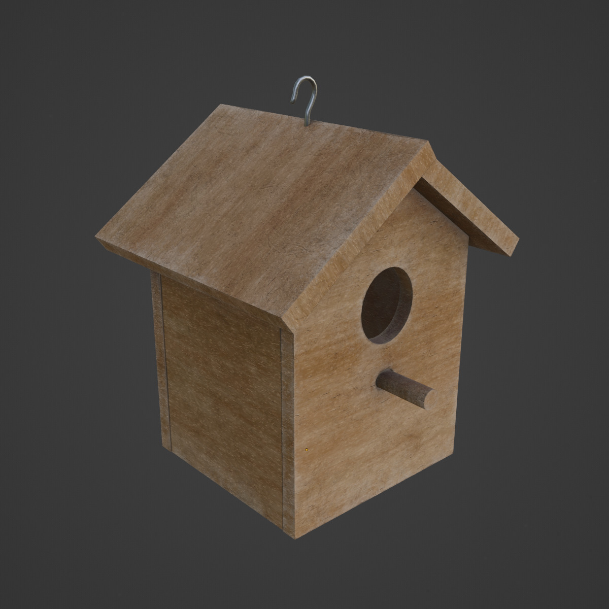 Birdhouse 04 Low-poly 3D model_6