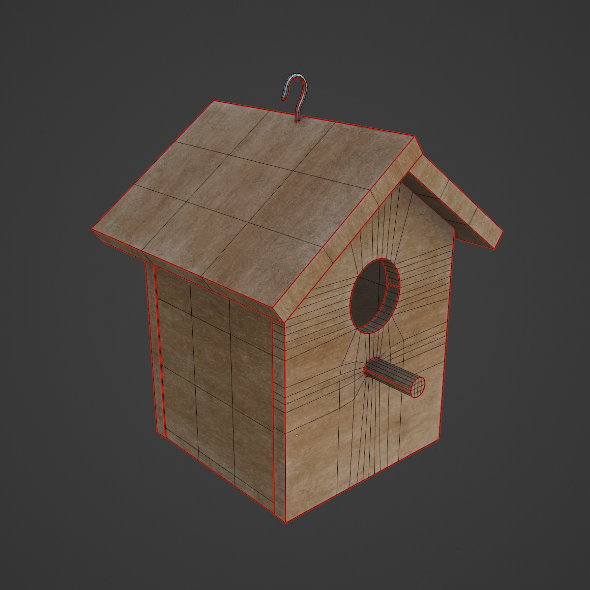 Birdhouse 04 Low-poly 3D model_7