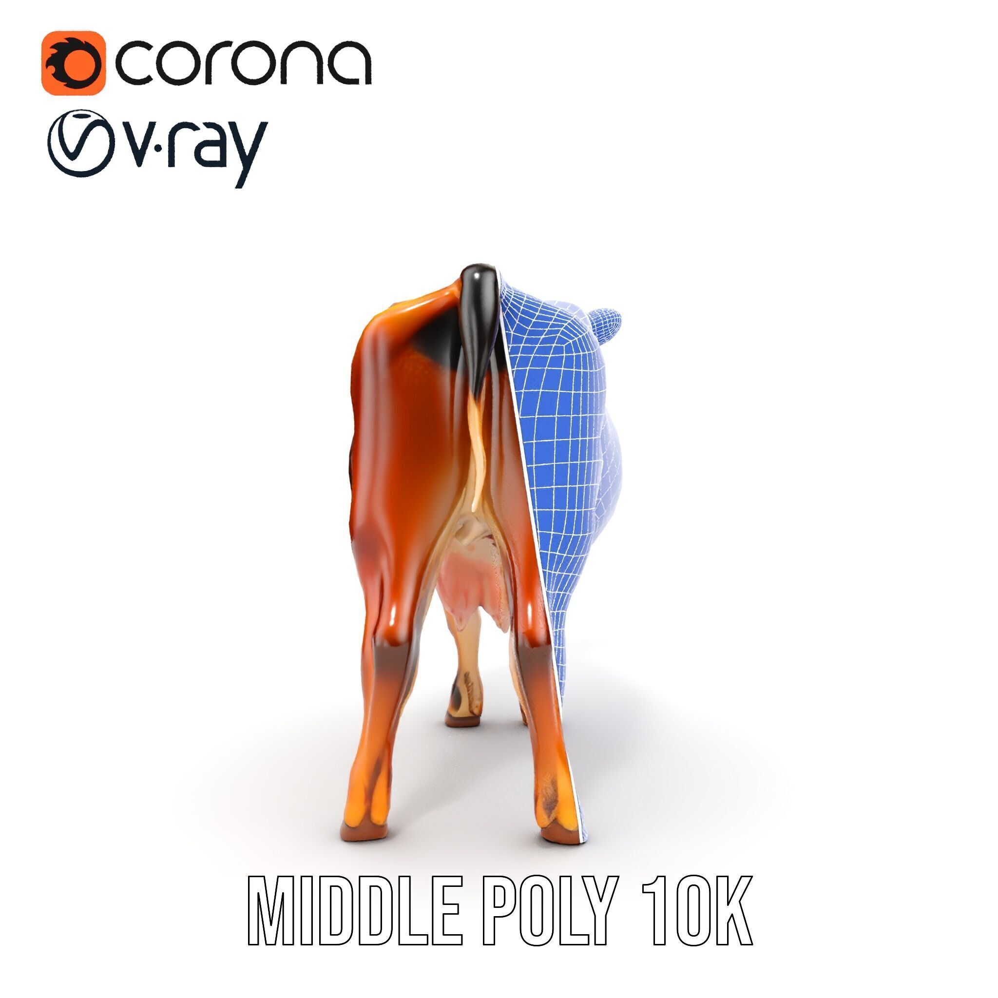 Realistic Cow Model Pack for D Rendering and Animation Low-poly 3D model_26