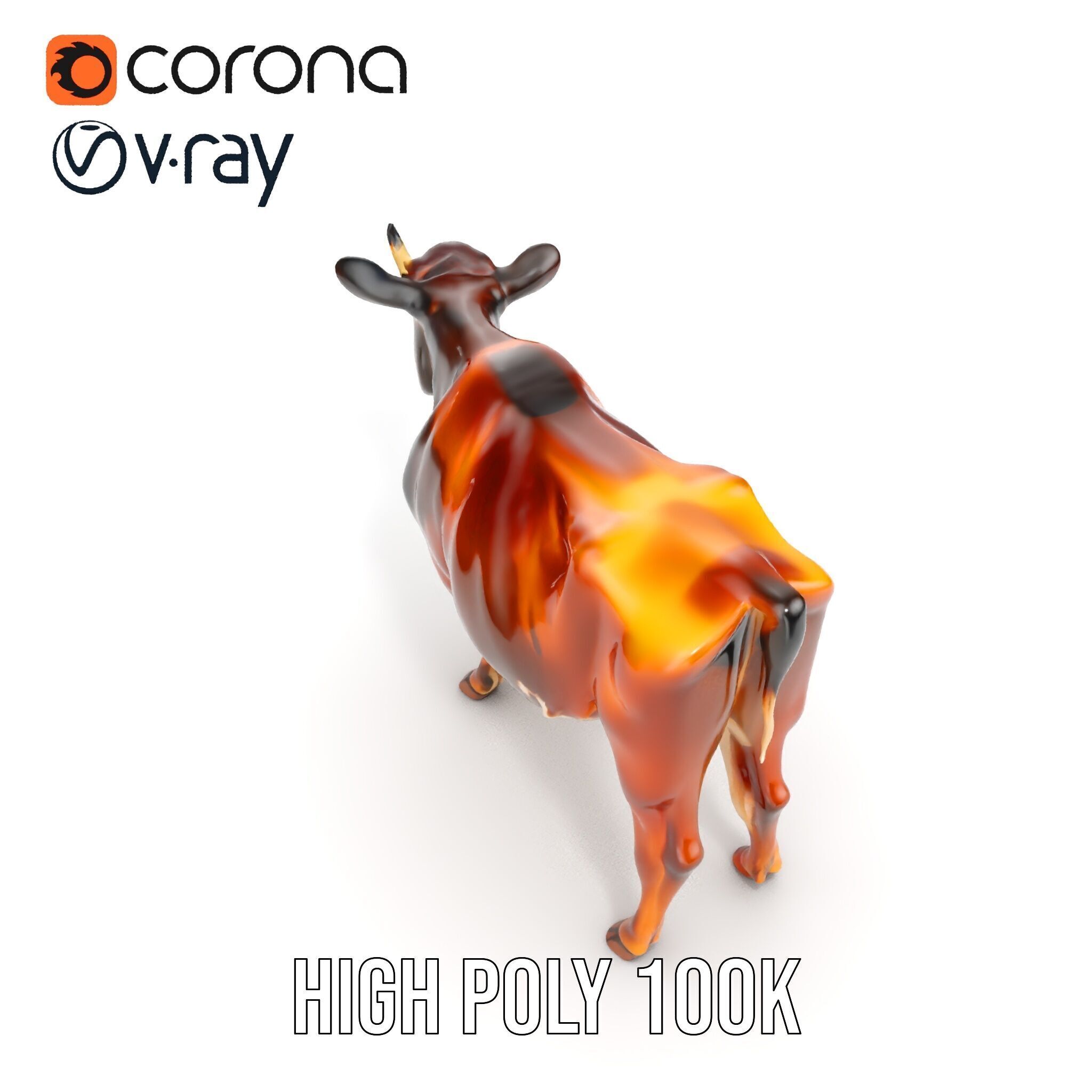 Realistic Cow Model Pack for D Rendering and Animation Low-poly 3D model_33