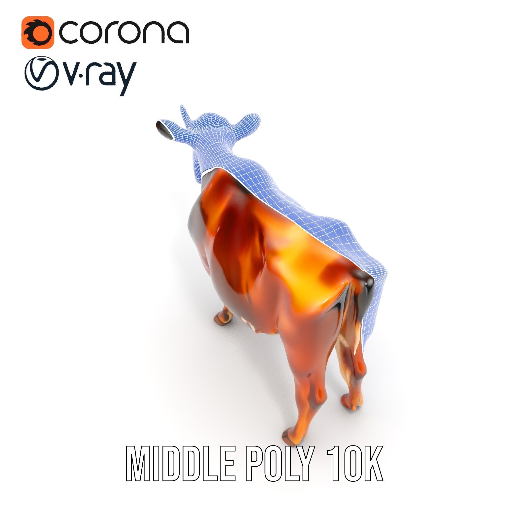 Realistic Cow Model Pack for D Rendering and Animation Low-poly 3D model_23
