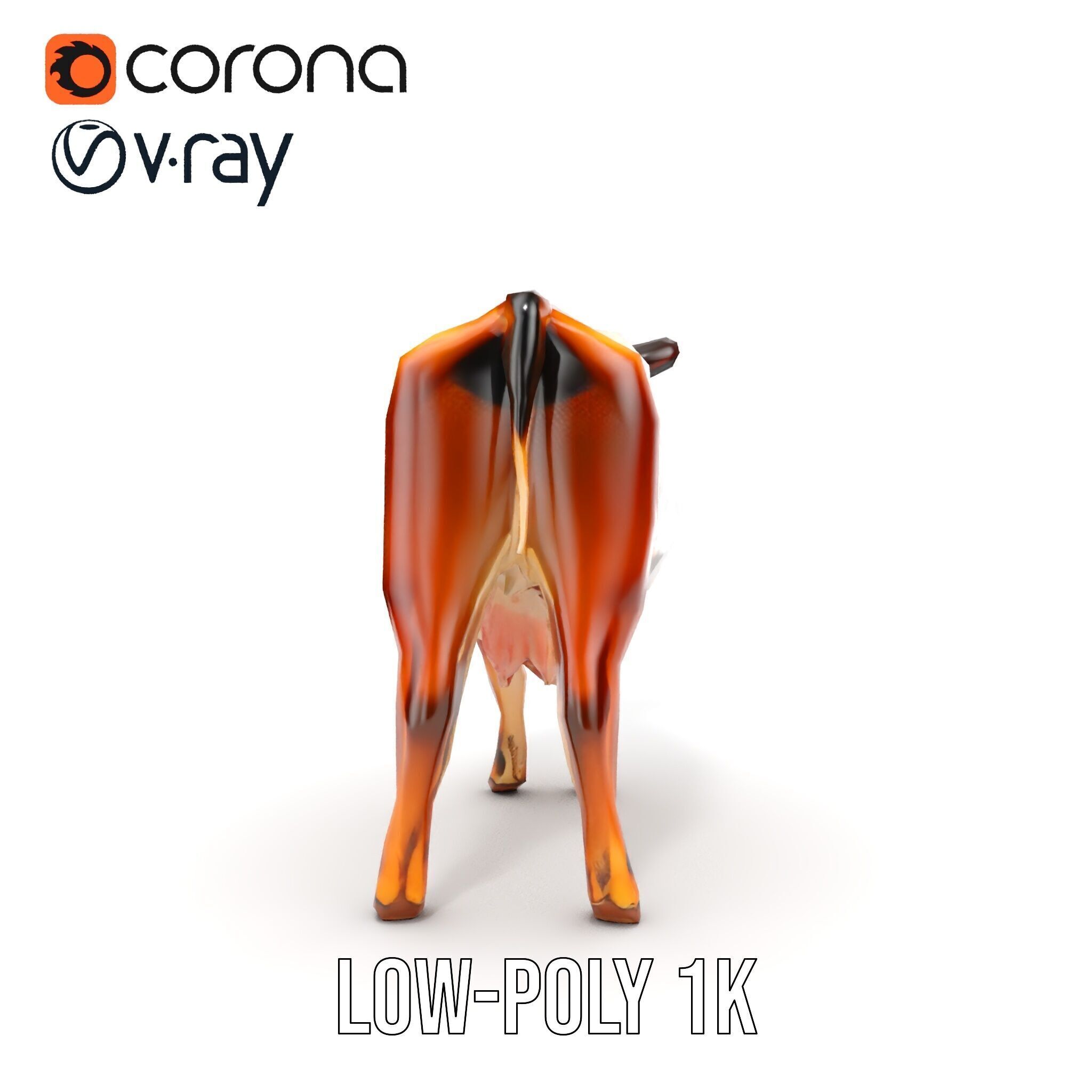 Realistic Cow Model Pack for D Rendering and Animation Low-poly 3D model_16